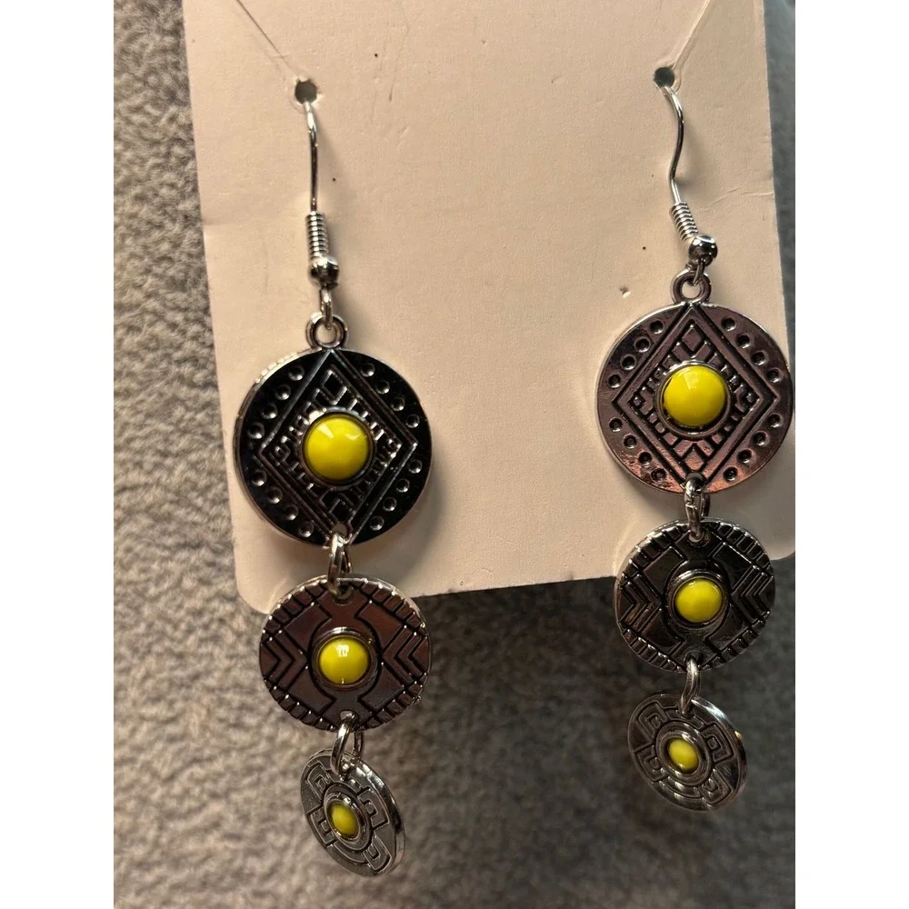 #64. Paparazzi Totem Temptress Yellow Earrings